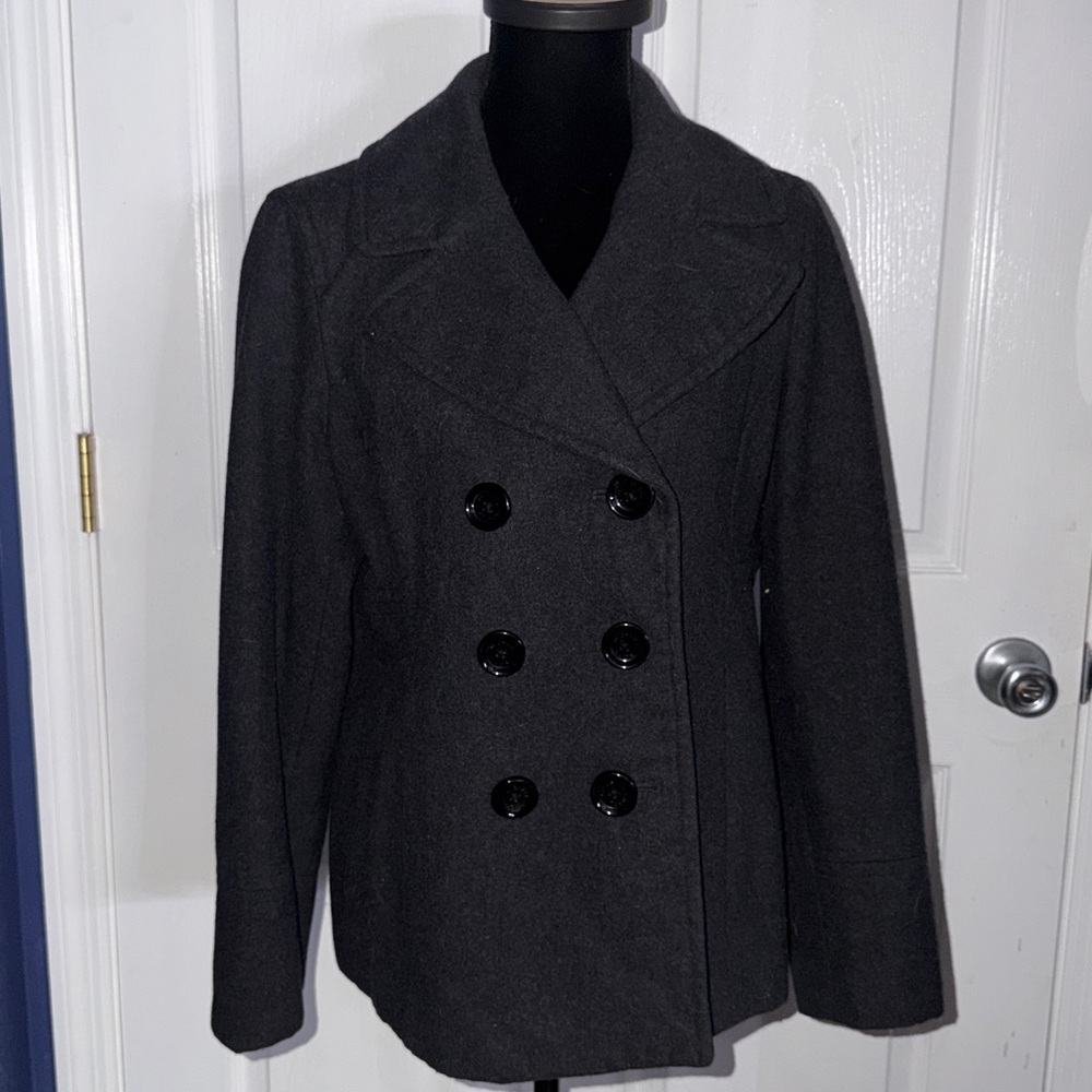 Michael Kors Gray Pea Coat Size Large